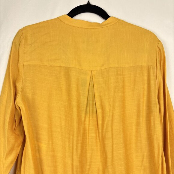 NWT Jones New York Blouse Women’s Medium Mustard Yellow V-Neck Long Sleeve‎ - Picture 8 of 16